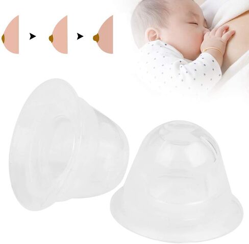 4 Pairs Silicone Nipple Corrector, Nipple Enlargement Suction Enlarger Sucker Puller Portable for Breastfeeding Inverted Flat Nipples in Saudi Arabia
