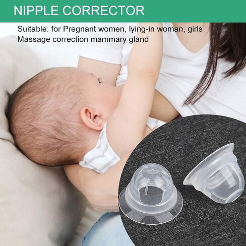 4 Pairs Silicone Nipple Corrector, Nipple Enlargement Suction Enlarger Sucker Puller Portable for Breastfeeding Inverted Flat Nipples in Saudi Arabia