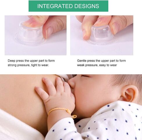 4 Pairs Silicone Nipple Corrector, Nipple Enlargement Suction Enlarger Sucker Puller Portable for Breastfeeding Inverted Flat Nipples in Saudi Arabia