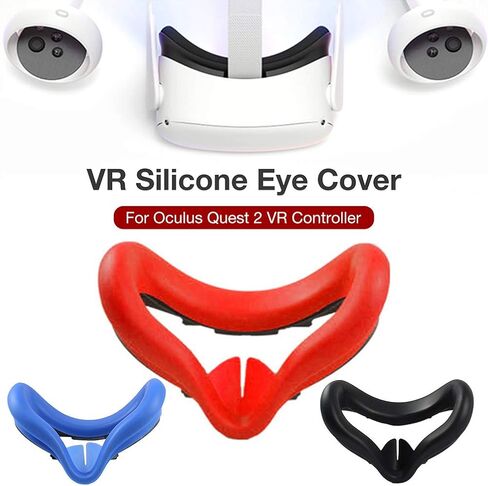 VR Silicone Face Cover Pad Compatible for Oculus Quest 2 VR, Sweat-Proof Lightproof Non-Slip Washable Replacement Face Pads Accessories (Blue) in Saudi Arabia