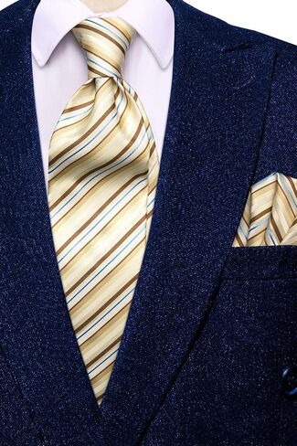 Hi-Tie Grey and Yellow Mens Tie Set Paisley Silk Woven Necktie and Pocket Square Cufflinks for Wedding Party Daily Dress in Saudi Arabia
