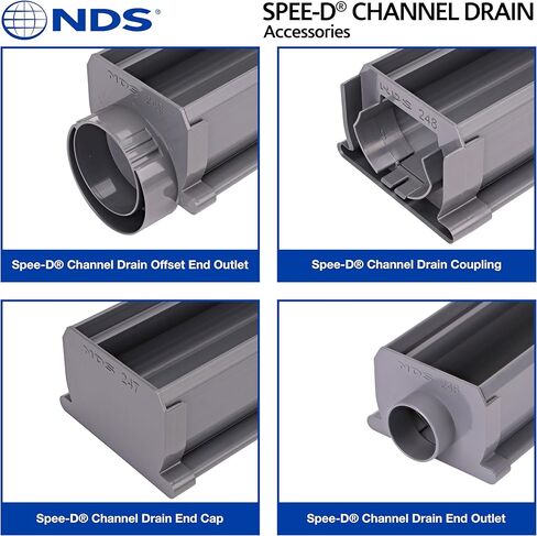 NDS 248 Spee-D وصلة تصريف القنوات NDS Spee-D تربط مصارف القنوات والمرفقين والمحملات والصلبان والمنافذ، عبوة واحدة، رمادي in Kuwait
