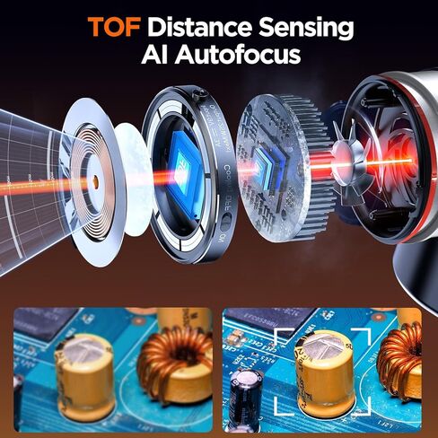 مجهر رقمي Elikliv التركيز التلقائي 4K HDMI، مجهر لحام الذراع المرن EM4K-AF للبالغين، مجهر عملة 10.1 بوصة مع ضوء حلقي، مجاهر LCD 52 ميجابكسل مع شاشة، حصيرة إصلاح الإلكترونيات، 64 جيجا in Kuwait