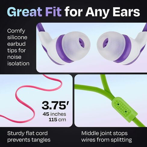 50× Multipack Wired Earbuds with Microphone | for Schools, Libraries, Museums, etc. | 8 Assorted Colors of Headphones with Microphone | Affordable 3.5 mm Headphones for Kids & Adults in Saudi Arabia