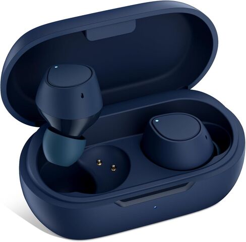 سماعات أذن لاسلكية لهاتف Samsung S24 S23 S22 S21 Flip6 Fold A55 A13 A12 iPhone 16 15 Plus، سماعات رأس بلوتوث خفيفة الوزن داخل الأذن مع ميكروفون عالي الدقة، صوت غامر، باس، حقيبة شحن، أزرق in Kuwait