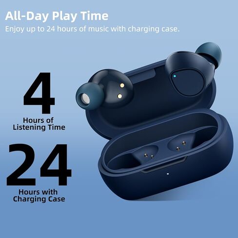 سماعات أذن لاسلكية لهاتف Samsung S24 S23 S22 S21 Flip6 Fold A55 A13 A12 iPhone 16 15 Plus، سماعات رأس بلوتوث خفيفة الوزن داخل الأذن مع ميكروفون عالي الدقة، صوت غامر، باس، حقيبة شحن، أزرق in Kuwait