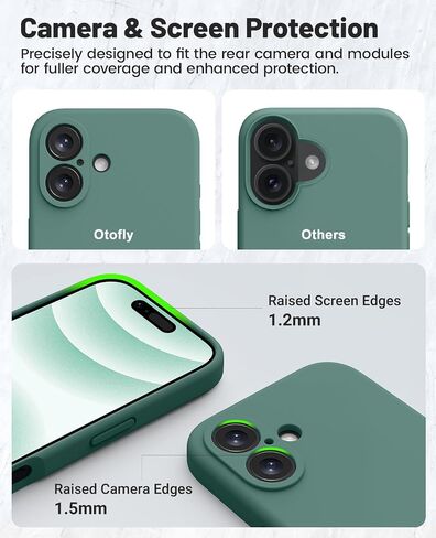 OTOFLY متوافق مع حافظة iPhone 16 Plus مع 2 واقي شاشة، متوافق مع MagSafe، حافظة سيليكون مغناطيسية لهاتف 16 Plus، أخضر صنوبر in Saudi Arabia