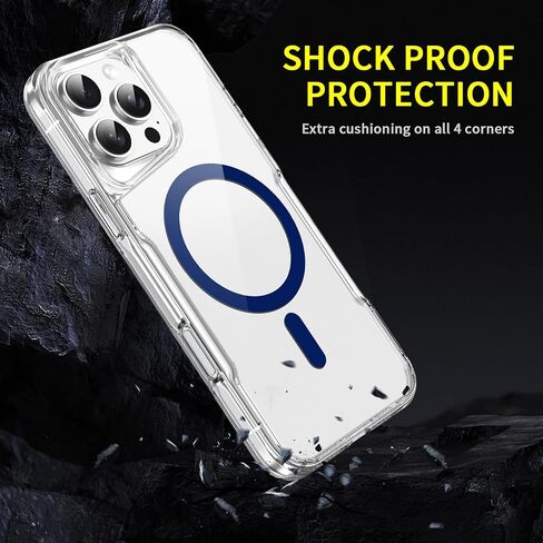 for iPhone 16 Pro Max Case, Compatible with MagSafe, Military-Grade Protection, Yellowing Resistant, Scratch-Resistant Back, Magnetic Phone Case, Classic Series, (Clear/White) in Saudi Arabia