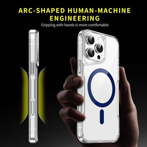 for iPhone 16 Pro Max Case, Compatible with MagSafe, Military-Grade Protection, Yellowing Resistant, Scratch-Resistant Back, Magnetic Phone Case, Classic Series, (Clear/White) in Saudi Arabia