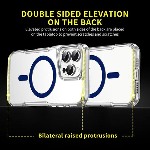 for iPhone 16 Pro Max Case, Compatible with MagSafe, Military-Grade Protection, Yellowing Resistant, Scratch-Resistant Back, Magnetic Phone Case, Classic Series, (Clear/White) in Saudi Arabia