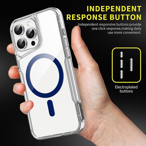 for iPhone 16 Pro Max Case, Compatible with MagSafe, Military-Grade Protection, Yellowing Resistant, Scratch-Resistant Back, Magnetic Phone Case, Classic Series, (Clear/White) in Saudi Arabia
