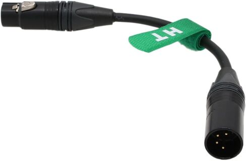 XLR 4 دبوس ذكر إلى XLR 3 دبوس شاحن أنثي كابل تمديد الطاقة للبطارية أري الأحمر كانون سوني ضوء الكاميرا 12-24 فولت 20 سنتيمتر in Kuwait
