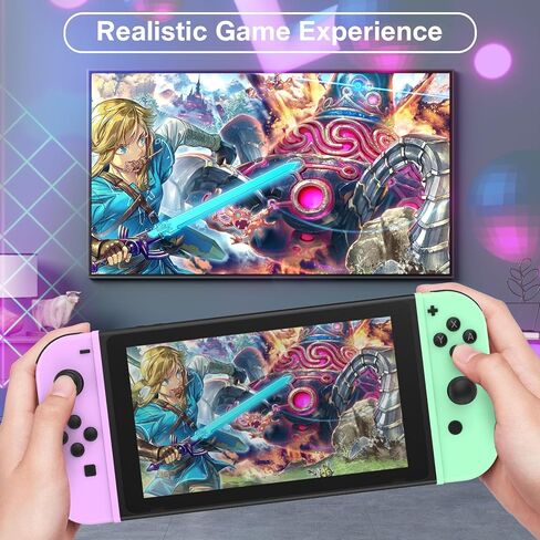 Betensh Replacement for Nintendo Switch, Wireless Controllers Compatible with Nintendo Switch/Lite/OLED, Support Motion Control/Wake-up/Dual Vibration, Purple/Green in Kuwait