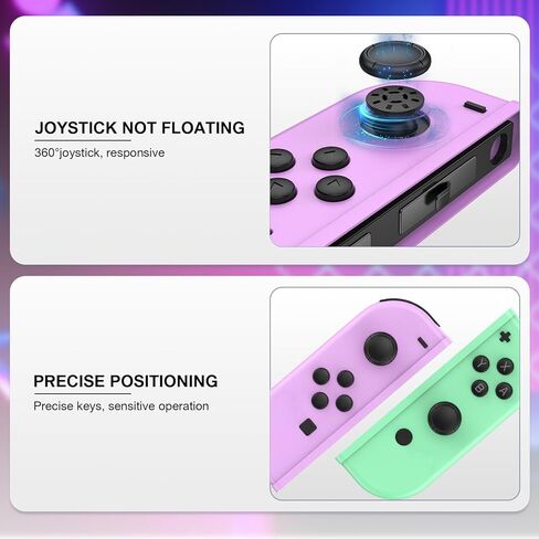 Betensh Replacement for Nintendo Switch, Wireless Controllers Compatible with Nintendo Switch/Lite/OLED, Support Motion Control/Wake-up/Dual Vibration, Purple/Green in Kuwait