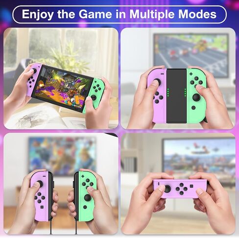 Betensh Replacement for Nintendo Switch, Wireless Controllers Compatible with Nintendo Switch/Lite/OLED, Support Motion Control/Wake-up/Dual Vibration, Purple/Green in Kuwait