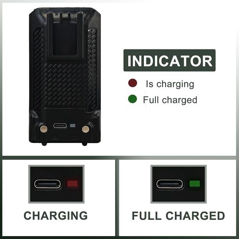 بطارية UV-K5 USB-C شحن 2600 مللي أمبير في الساعة سعة كبيرة 7.4VDC بطارية UV-K58 مع مشبك حزام لملحقات جهاز الاتصال اللاسلكي UV-K6 in Kuwait