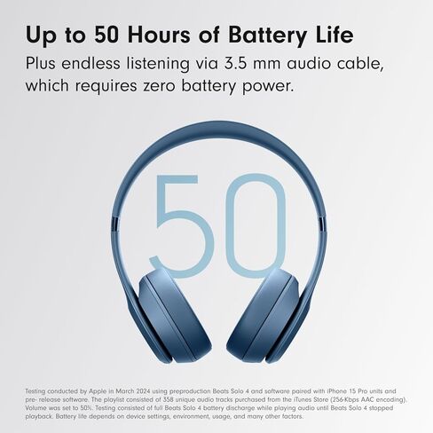 Beats Solo 4 - Wireless Bluetooth On-Ear Headphones, Apple & Android Compatible, Up to 50 Hours of Battery Life - Cloud Pink (Renewed Premium) in Saudi Arabia