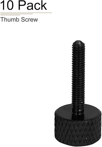 مسامير إبهام مخرشة DTGN M3x12mm(DXL) - 10 عبوات - مناسبة لحالات الكمبيوتر الشخصي - رأس مخرش من سبائك الألومنيوم ملولب بالكامل - أسود in Kuwait