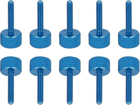 مسامير إبهام مخرشة DTGN M3x12mm(DXL) - 10 عبوات - مناسبة لحالات الكمبيوتر الشخصي - رأس مخرش من سبائك الألومنيوم ملولب بالكامل - أسود in Kuwait
