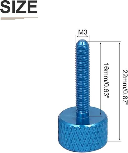 مسامير إبهام مخرشة DTGN M3x12mm(DXL) - 10 عبوات - مناسبة لحالات الكمبيوتر الشخصي - رأس مخرش من سبائك الألومنيوم ملولب بالكامل - أسود in Kuwait