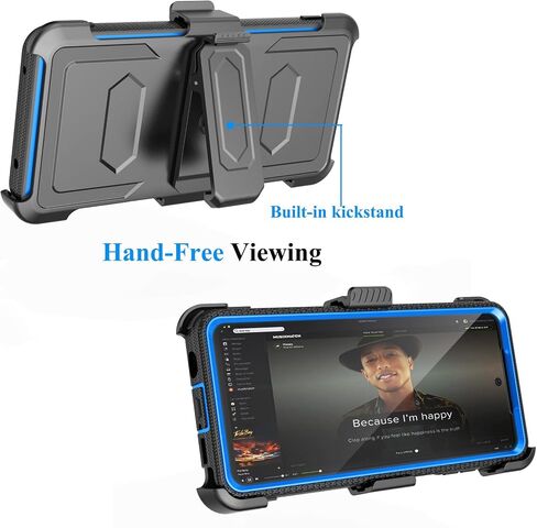 Njjex for Moto G Stylus 2022 5G Case, for Motorola G Stylus 2022 5G Phone Holster, [Nbeck] Shockproof Heavy Duty Built-in Screen Protector Rugged Swivel Belt Clip Kickstand Hard Shell Cover [Blue] in Saudi Arabia