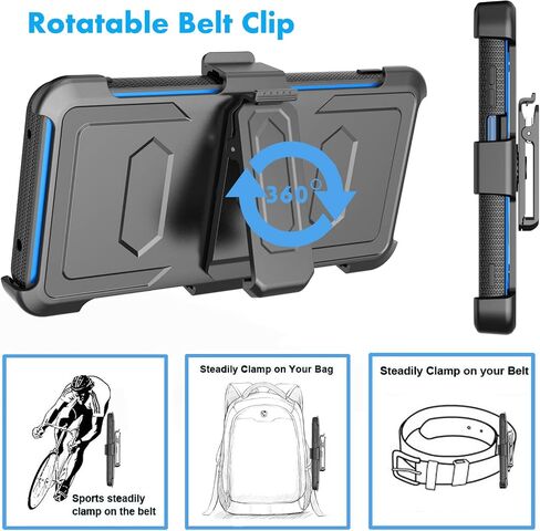 Njjex for Moto G Stylus 2022 5G Case, for Motorola G Stylus 2022 5G Phone Holster, [Nbeck] Shockproof Heavy Duty Built-in Screen Protector Rugged Swivel Belt Clip Kickstand Hard Shell Cover [Blue] in Saudi Arabia
