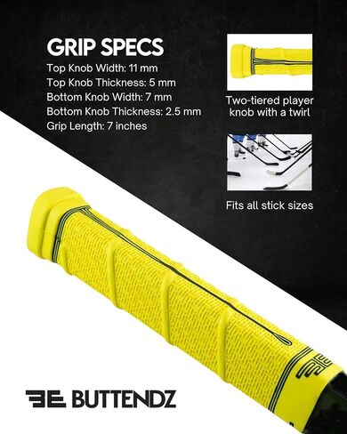 Future Rubber Replacement Hockey Grip - Step Down Knob, Two-Tiered Player Knob with Twirl, Fits All Stick Sizes for Superior Control and Puck Feel in Saudi Arabia
