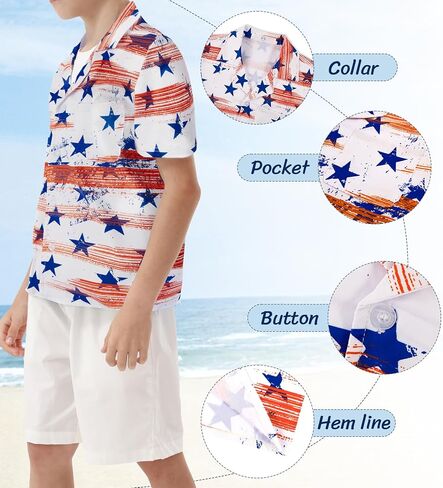 APTRO Boy's Hawaiian Shirt Tropical Beach Casual Summer Shirt #Ks27-floral Black 8-9T in Saudi Arabia