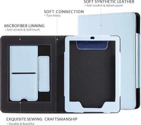 CoBak Case with Stand for Kindle Paperwhite - Durable PU Leather Cover with Auto Sleep Wake, Card Slot, Hand Strap Feature - Fits Kindle Paperwhite 11th Generation 6.8" Signature Edition 2021 Released in Saudi Arabia