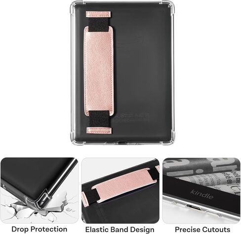 CoBak Clear Case for 6" Kindle 11th Generation 2022 with Elastic Hand Strap - Ultra-Slim Soft TPU Transparent Cover, Lightweight & Durable Protection in Saudi Arabia
