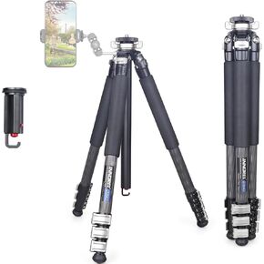 INNOREL Carbon Fiber Tripod GT254CF Professional Compact Portable Tripod for Digital DSLR Camera 4 Sections Travel Camera Stand Support with Special-Shaped Center Column