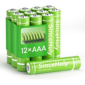 Rechargeable AAA Batteries 12 Packs, 1.2V Ni-MH Triple A Batteries with 1100mAh High Capacity, Updated Version