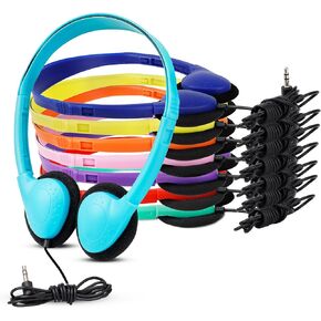 YFSFQS Kids Headphones Bulk 30 Pack for School Students Children Teen Boys Girls, Wholesale Disposable Headphones for Classroom Earphones (Black)