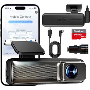 Dash Cam 2K 1440P WiFi Car Camera with App, Dash cam with Night Vision,160°Wide Angle WDR,Loop Recording,Free 64GB SD Card,24 Hrs Parking Mode