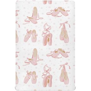 Fitted Crib Sheet for Boys Girls Pink Ballet Baby Crib Sheets Bassinet Sheets Crib Mattress Bed Sheets for Toddler Newborn Infant 52 X 28 in