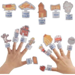 CHEFAN 34 Finger Puppet Set,Felt Finger Puppet Toys for Toddlers Story Time,Mini Animals Finger Puppet Toys,Perfect for Role Playing,Classroom Learning,Party Favors,Travel