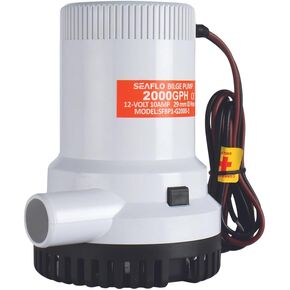Non Automatic Bilge Pumps for Boats SEAFLO 2000 GPH 12V Boat Marine Plumbing Electric
