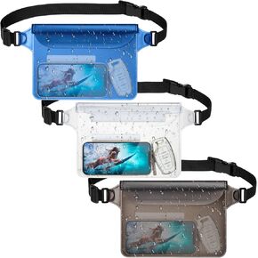 F-color Waterproof Fanny Pack - Waterproof Phone Pouch with Waist Strap - Cruise Essentials Must Haves Waterproof Pouch Dry Bag Keep Phone Valuables Safe for Beach Kayaking Boating Fishing
