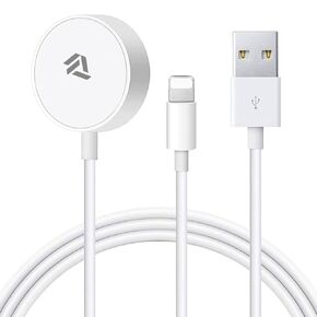 2 in 1 Watch Charger Cable Magnetic Wireless Cord Portable Fast Charging Cable Compatible with All Apple Watch Series SE/9/8/7/6/5/4/3/2/1 & Phone 14/13/12/11/Pro/Max/XS/X/Airpods/Pad Series