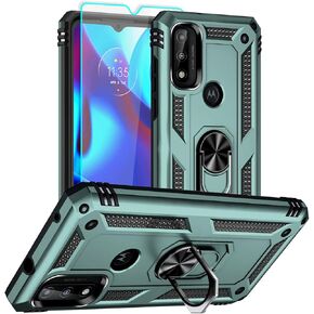 for Moto G Play 2023 Case: Moto G Pure Case, Moto G Power 2022 Case with HD Screen Protector, [Military Grade 16ft. Drop Tested] Ring Shockproof Protective Phone Case for Motorola G Pure, Blue