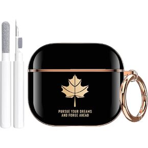 Valkit for Apple Airpods Pro 2 Case Stylish Electroplating with Gold Maple Leaf Pattern & Shockproof Design for Women Girls with Cleaner Kit for AirPods Pro 2nd Generation Charging Case