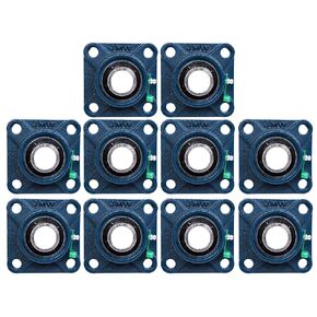 Jeremywell UCF204-12 Pillow Block Bearing (4 Pack), 3/4 inch Bore, Square, 4-Bolt Flange Mounted, Solid Base, Self-Alignment