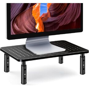 Monitor Stand Risers for 2 Monitors, 3 Height Adjustable Monitor Stand with Pen Holder, Dual Monitor Riser Laptop Riser for Office, Home, School Supplies, 2 Pack, Black