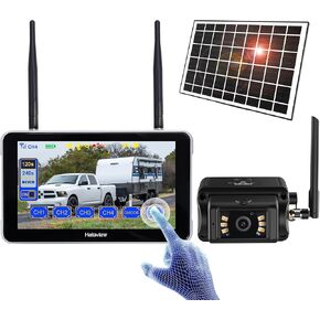 Haloview Byte Tango BT7 Solar Wireless 1080P Solar Powered Backup Camera with Touch Monitor for RV