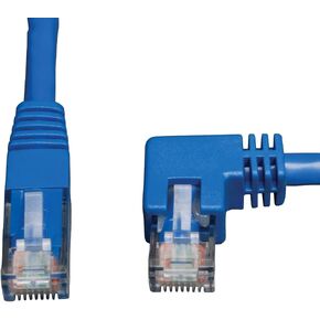 Tripp Lite Cat6 Gigabit Molded Patch Cable (RJ45 Right Angle Up M to RJ45 M) Blue, 10-ft.(N204-010-BL-UP)