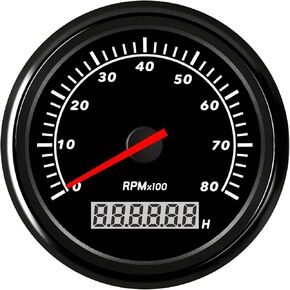 85 مللي متر 8000 دورة في الدقيقة سيارة مقياس سرعة الدوران للسيارات دراجة نارية البحرية يخت مركبة مع الخلفية الحمراء مقياس Tacho مقاوم للماء 9-32 فولت in Kuwait