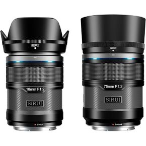 SIRUI Sniper 16mm, 75mm Autofocus Lens Set, F1.2 Wide Angle APS-C Camera Lens for Z8, Z9, Z5, Z6, Z7, Zfc (Z Mount, Black)