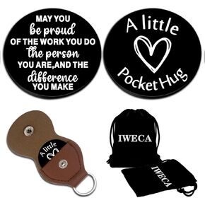 Double-Sided Pocket Hug Token Long Distance Token Coin Teen Boys Girls Fun Engraved with Leather