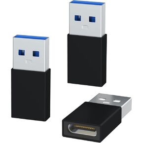 USB to USB C Adapter 3 Pack,Type C Female to A Male Charger Converter Compatible with Apple Watch Ultra iWatch 8 7,iPhone 15 14 13 12 Pro Max Plus,Airpods,iPad,Car,Samsung Galaxy (Grey)