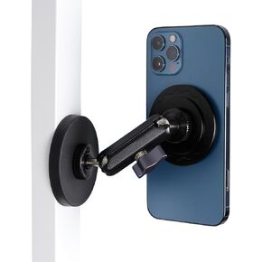 Gym Magnetic Phone Holder for MagSafe, Dual Magnetic Phone Mount for Gym Attach to Metal Surface, Compatible with iPhone 15 14 13 12 Pro Max MagSafe Case, 360° Adjustable, Perfect for Recording Video